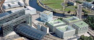 So soll's mal werden: südlich vom Hauptbahnhof kommt der gläserne "Cube" mit Dachterrasse mitten auf den Washington-Platz.