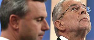 Der Unterlegene Norbert Hofer (links) und Wahlsieger Alexander Van der Bellen 