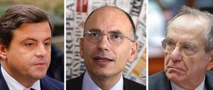 Das sind Renzis mögliche Nachfolger. Oben von links nach rechts: Carlo Calenda, Minister für Wirtschaftliche Entwicklung, Enrico Letta, 2013-2014 Ministerpräsident, Pier Carlo Padoan, Wirtschafts- und Finanzminister. Untern von links nach rechts: Kulturminister Dario Franceschini , Minister für Infrastruktur und Verkehr Graziano Delrio, und Senatspräsident Pietro Grasso. 