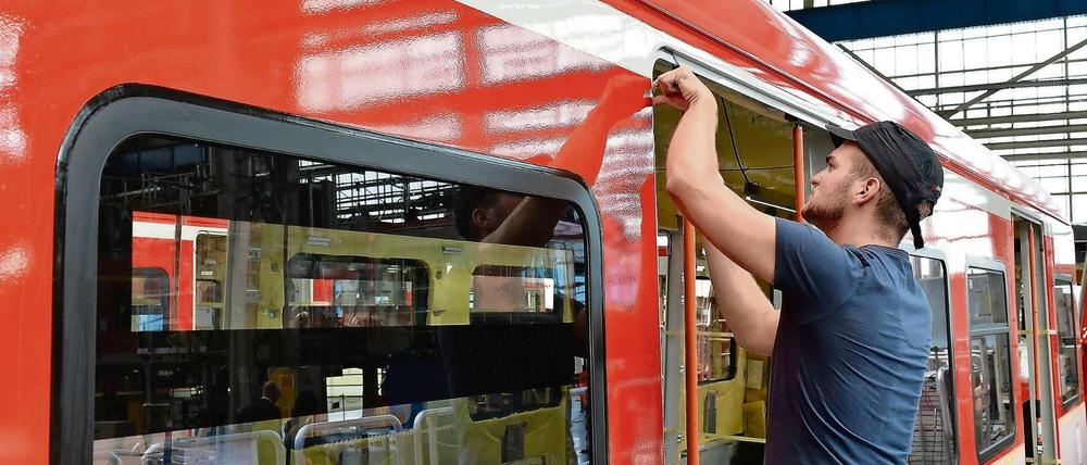 Jobs gefährdert: Bombardier-Werk in Hennigsdorf (Brandenburg)