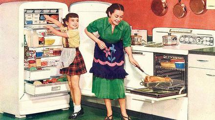Do it yourself! Als die Welt zumindest in der Küche noch ihre gewohnte Ordnung hatte. Anzeigenmotiv für die glückliche Familie.