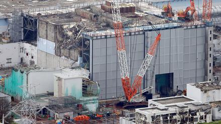 Block Nr. 3 des 2011 durch ein Erdbeben zerstörten Kernkraftwerks Fukushima.