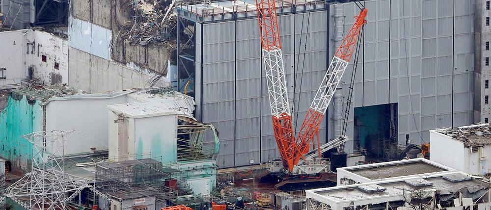 Block Nr. 3 des 2011 durch ein Erdbeben zerstörten Kernkraftwerks Fukushima.
