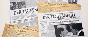 Historische Momente: So berichtete der Tagesspiegel in früheren Jahren über die Wahlen zum Regierenden Bürgermeister. 