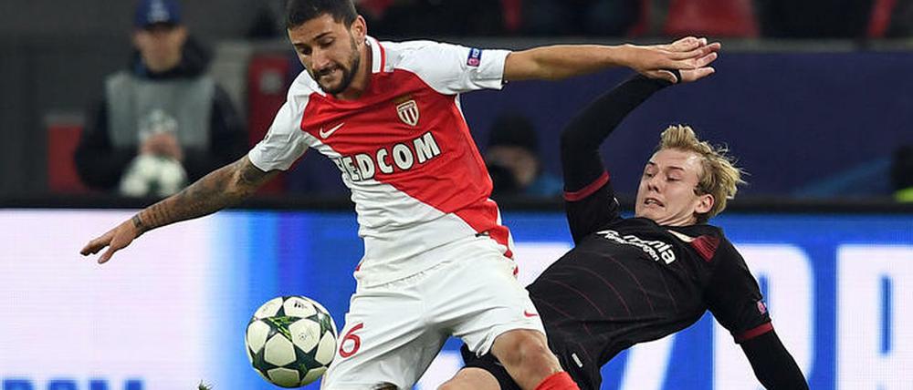Der Eindruck täuscht. Leverkusen mit Julian Brandt lief gegen Monaco selten hinterher, sondern meist vorweg.