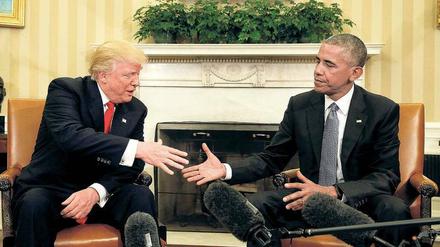 Nach der Wahl im November empfing Präsident Barack Obama seinen Nachfolger Donald Trump im Weißen Haus, um die Übergabe mit ihm zu besprechen. Foto: Kevin Lamarque/Reuters