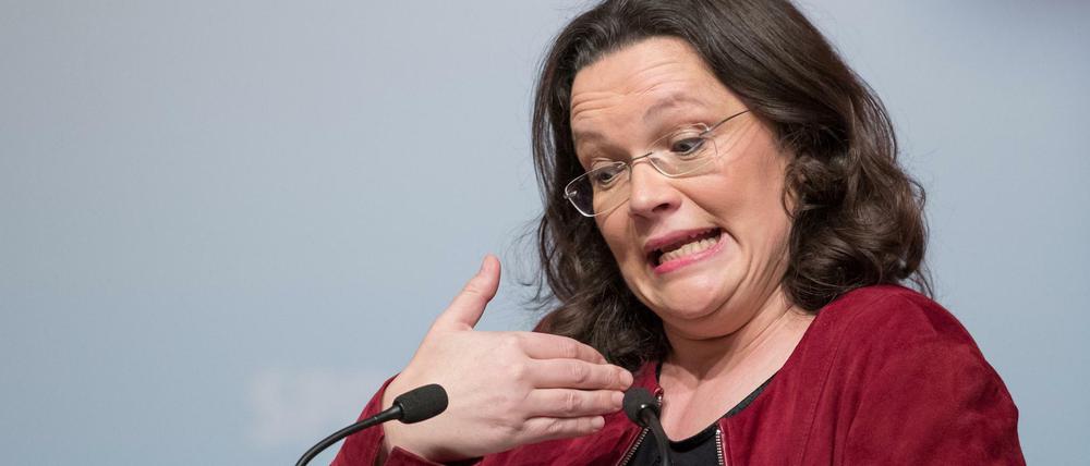 Die Bundesarbeits- und -sozialministerin Andrea Nahles (SPD).