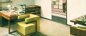 Das Arbeitszimmer von Walter Gropius im Bauhaus Weimar 1924. Aufnahme von Lucia Moholy.