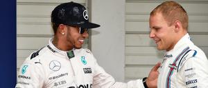 Lewis Hamilton (l.) und Valtteri Bottas (r.).