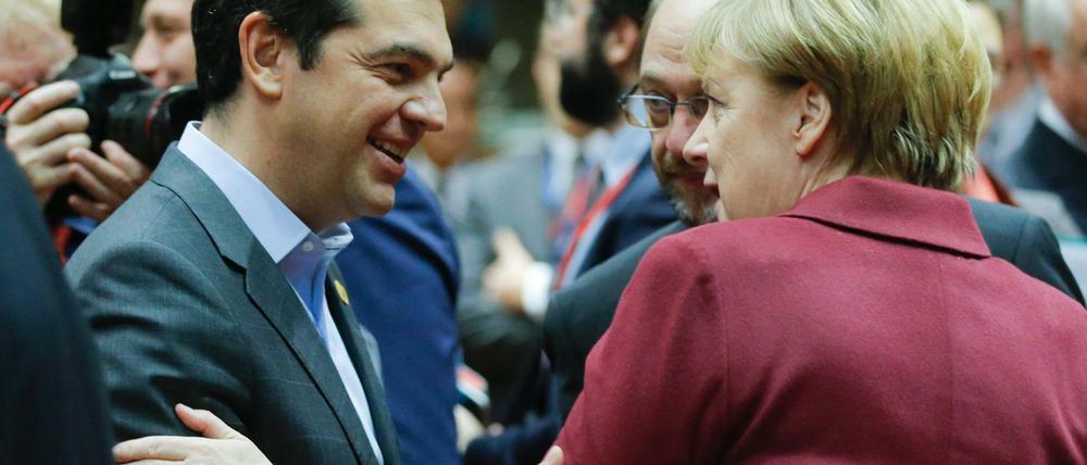 Der griechische Premier Alexis Tsipras und Kanzlerin Angela Merkel am Donnerstag beim EU-Gipfel in Brüssel.