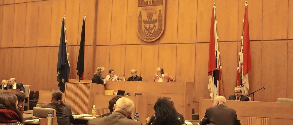 Die Bezirksverordnetenversammlung tagte im BVV-Saal des Rathauses.