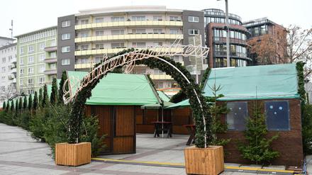 Der Weihnachtsmarkt in Ludwigshafen (Rheinland-Pfalz).
