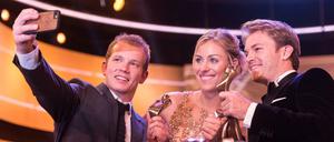 Fabian Hambüchen, Angelique Kerber, und der drittplazierte Sportler des Jahres, Nico Rosberg (v.l.).