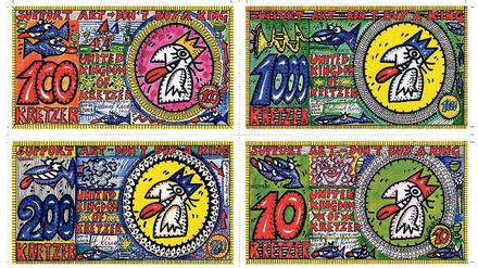 Helmut Kings Serie „Support Art ... (Don’t Buy A King)“, entstanden 2003. 