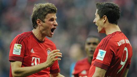 Als Spieler sympathisch, im Klub unbeliebt: Thomas Müller und Robert Lewandowski vom FC Bayern.