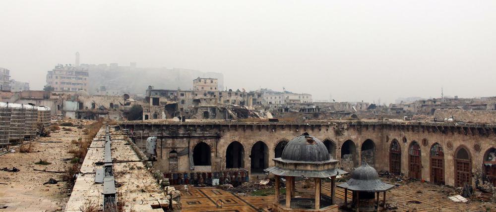 Die Ruine der Umayyadenmosche im Osten von Aleppo.