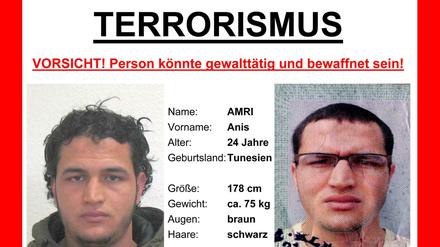 Der Fahndungsaufruf des BKA für den tatverdächtigen Tunesiers Anis Amri