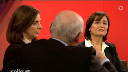 "Der Schock von Berlin": Sandra Maischberger (rechts) im Gespräch mit Stefan Aust und Katrin Göring-Eckardt.