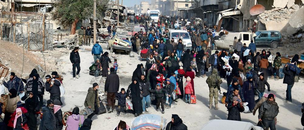 Flucht aus dem zerstörten Aleppo