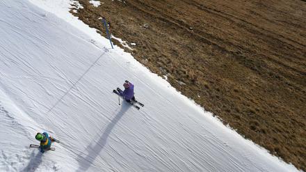 Nur mit Hilfe von künstlichem Schnee konnten die Allgäuer Skigebiete am Fellhorn Mitte Dezember die Saison eröffnen. 