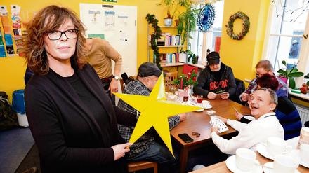 Alexandra Burghardt mit Stern im Café Große Hamburger (Caritashaus).