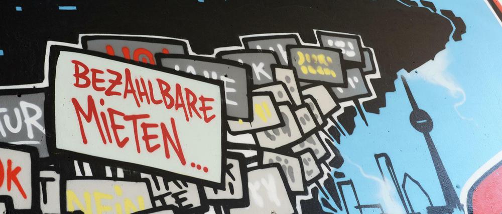 Kampf ums Wohnen: Graffiti am Kottbusser Tor in Berlin-Kreuzberg.