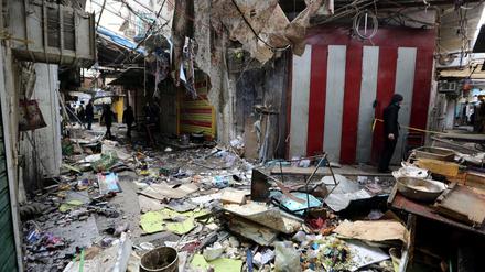 Der Markt in Bagdad nach dem Anschlag. 