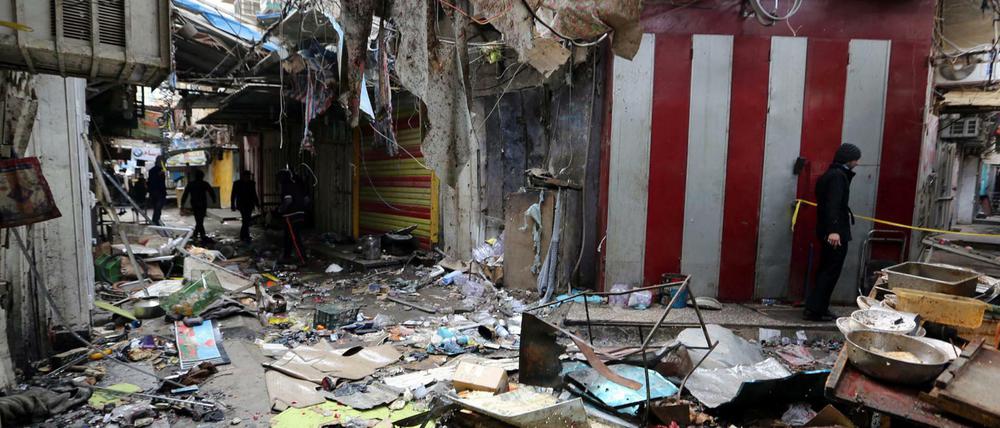 Der Markt in Bagdad nach dem Anschlag.