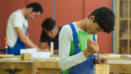 Junge Flüchtlinge in einem Bildungszentrum in Jena (Thüringen)