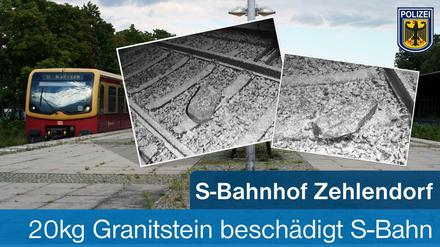 Dieses Bild mit den Steinen aus der Nacht twitterte die Bundespolizei.