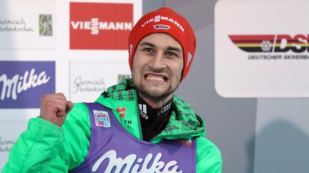 Bei der Vierschanzentournee hat Markus Eisenbichler bisher viel Grund zum Jubeln.