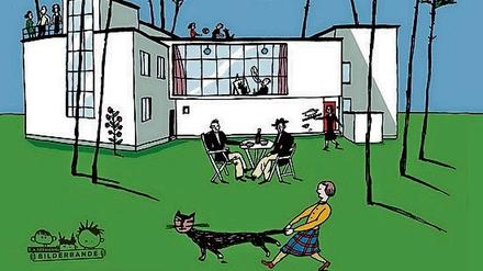Ingolf Kern, Jutta Stein, Kitty Kahane erzählen, was es mit diesen weißen Würfeln und dem Bauhaus auf sich hat. 2019 feiert das Bauhaus dann 100. Geburtstag.