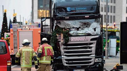 Der Lastwagen, mit dem Anis Amri in einen Weihnachtsmarkt in Charlottenburg raste und 12 Menschen tötete. 