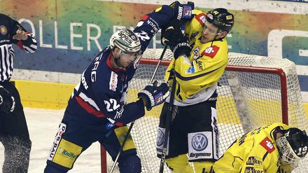 Kämpft, aber spielt derzeit nicht gut. Eisbären-Stürmer Barry Tallackson.