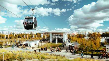 Seit 2017 schwebt die Seilbahn in Marzahn hinauf zum Kienberg.