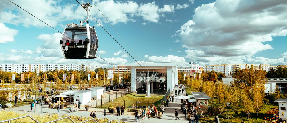 Seit 2017 schwebt die Seilbahn in Marzahn hinauf zum Kienberg.