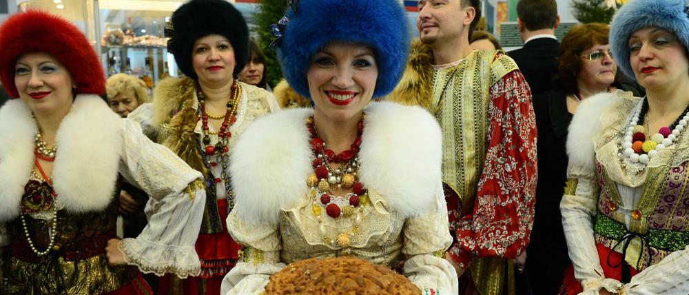 2013 waren sie noch dabei: Russische Hostessen auf der Grünen Woche.