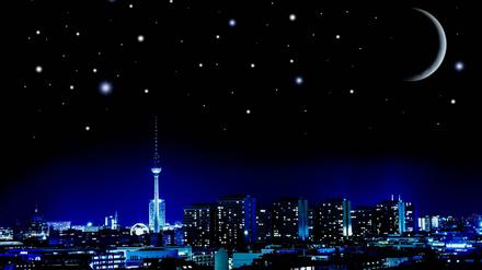 Der Nachthimmel über Berlin.