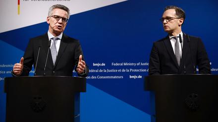 Bundesinnenminister Thomas de Maizière, Bundesjustizminister Heiko Maas.