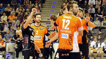 Paul Carroll und die BR Volleys feiern gegen Bühl den zehnten Sieg im elften Saisonspiel (Archivfoto).
