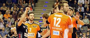 Paul Carroll und die BR Volleys feiern gegen Bühl den zehnten Sieg im elften Saisonspiel (Archivfoto).