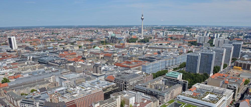Blick auf das Berliner Stadtzentrum mit dem Fernsehturm.