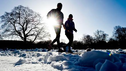 Selten, aber umso schöner: Winterläufe bei Sonnenschein und Schnee. 