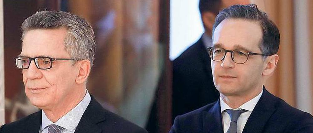 Härte zeigen. Bundesinnenminister Thomas de Maizière (CDU) und Bundesjustizminister Heiko Maas (SPD).