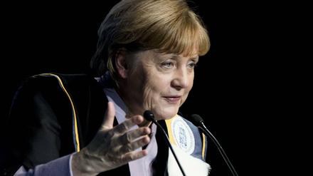 Kanzlerin Angela Merkel erhielt am Donnerstag die Ehrendoktorwürde der Universitäten von Löwen und Gent.  