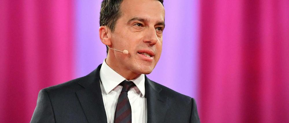 Österreichs Bundeskanzler Christian Kern bei seiner Grundsatzrede.