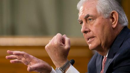 Der künftige Außenminister Rex Tillerson bei der Anhörung des Senatsausschusses für auswärtige Beziehungen.
