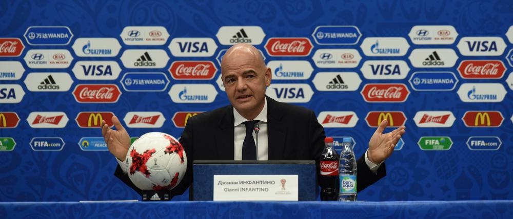 So ist das nun mal. Fifa-Präsident Gianni Infantino ist das Gesicht der WM-Reform. 
