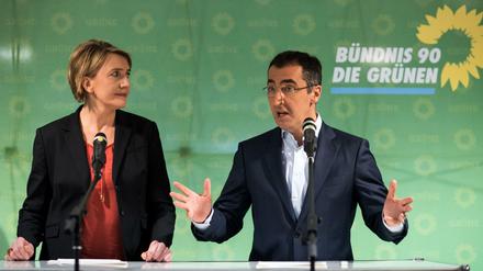 Simone Peter und Cem Özdemir, die Bundesvorsitzenden der Grünen.