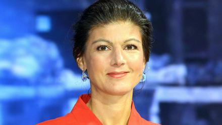 Will AfD-Wähler gewinnen. Sahra Wagenknecht, Fraktionsvorsitzende der Partei Die Linke im Bundestag. 